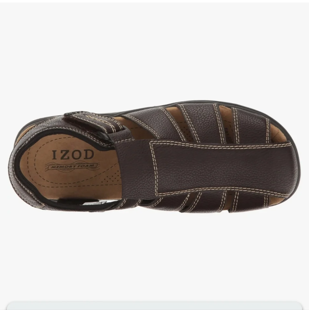 IZOD Men's Thames Fisherman Sandal, Dark Brown NWOT Sz 11m
